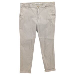 Eddie Bauer Boyfriend Chino Pants Womens Khaki Beige Flat Front Size 12